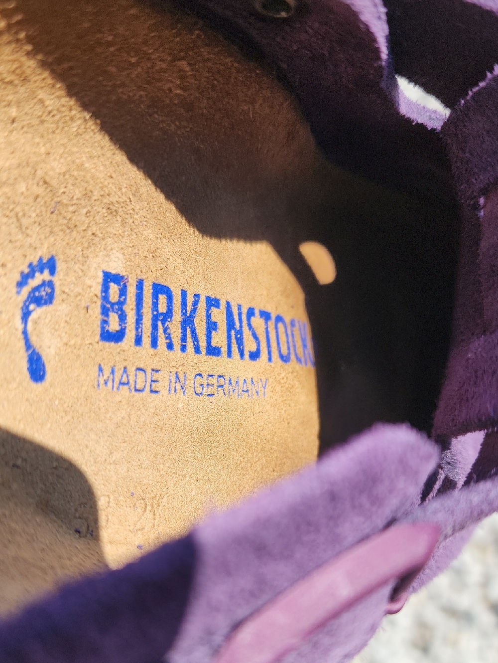 Birkenstock Boston Purple Suede Slip-On Clog with Adjustable Buckle Sz 7 Narrow - Picture 4 of 13